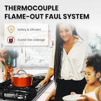 36 Inch Gas Cooktop with Griddle, Propane Stove Top with 5 ITALY SABAF Sealed Burners 41,800BTU, NG/LPG Convertible Built-in Stainless Steel Thermocouple Protection for Rvs Kitchen Outdoor