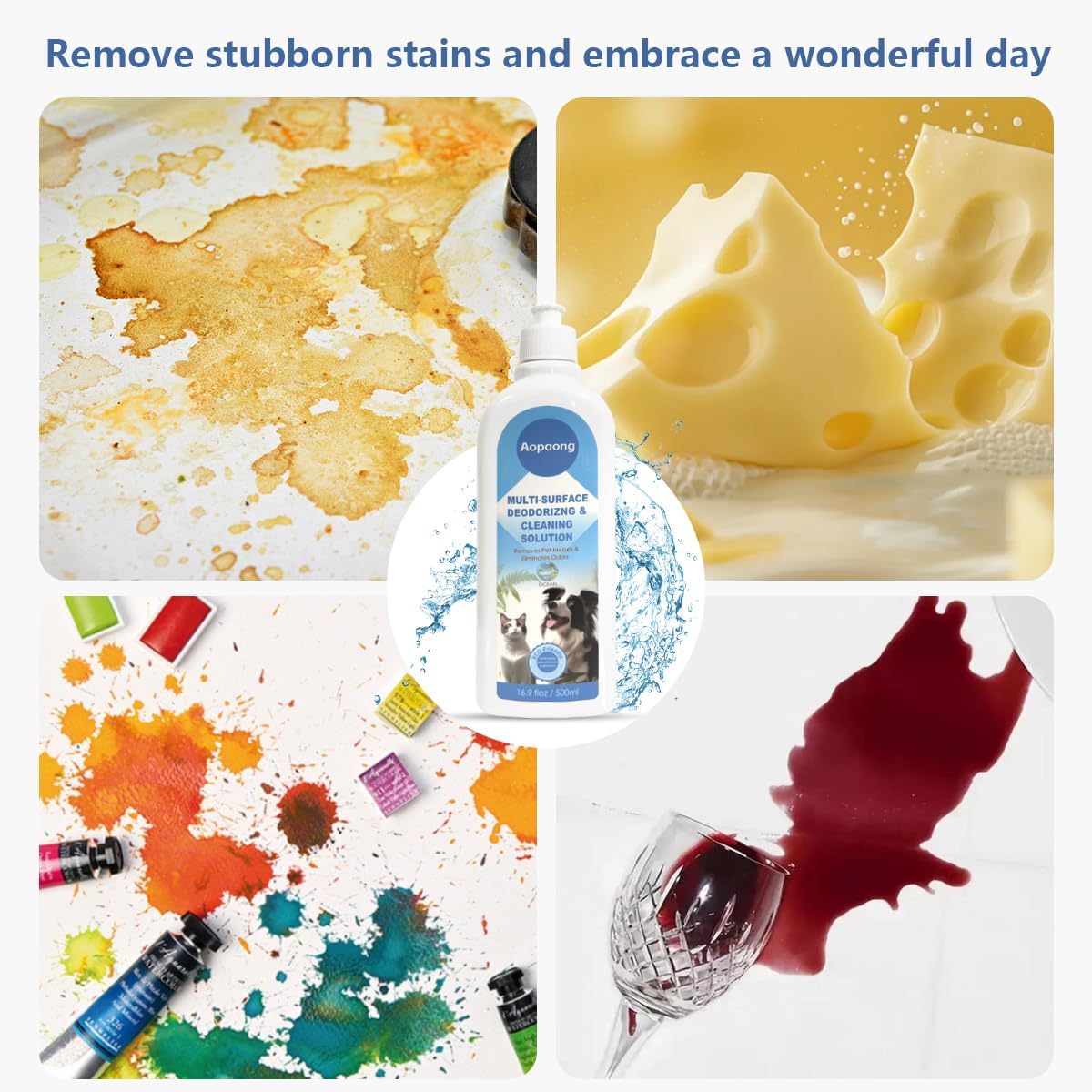 Multi-Surface Floor Cleaning Solution Ocean Scent, Household Floor Cleaner Care for All Robot Vacuums with Mopping and Cordless Wet/Dry Vacuums (16.9Fl Oz/500ML) 2bottle