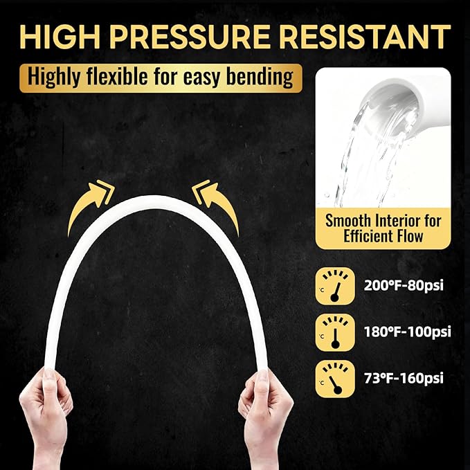 3/4 Inch-100 ft Foskan White PEX-B Pipe,Water Tubing with a Pipe Cutter,24 Pcs Pex Crimp Brass Fittings & 50 Pcs Clamp rings