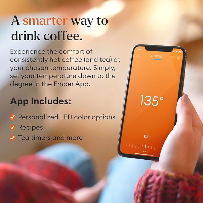 Ember Temperature Control Smart Mug 2, 10 Oz, App-Controlled Heated Coffee Mug with 80 Min Battery Life and Improved Design, Rose Gold