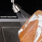 iFealClear Kitchen Sink Faucet Head, 360° Faucet Sprayer Attachment for Kitchen Faucet, Large Angle Faucet Aerator 55/64-27UNS, 2 Metal Swivel Joints, 4 Spray Modes, Brass Adapters, Brushed Nickel