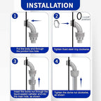 (1/2" Dia * 50 Feet) Yariwiz Flexible Electrical Conduit Liquid Tight PVC Conduit Kit with 5 PCS Coupling, 3 PCS Elbow and 10 PCS Strap, Sealtight Seal Flex Liquidtight Wire Outdoor Non Metallic Grey