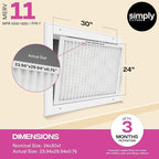 Simply 24x30x1 Air Filter, MERV 11, MPR 1000, 6 Pack, For Home AC Furnace & HVAC (Actual Size: 23.75"x29.75"x0.75") DUST, Pet, & Allergy Control