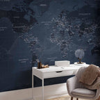 artgeist Wall Mural World Map 193x138 in - XXL Peel and Stick Self-Adhesive Wallpaper Removable Large Sticker Foil Wall Decor Print Picture Image Design Map of The World k-A-0123-a-a