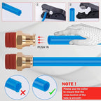 CheeMuii 76 PCS Brass DOT Air Line Fittings with 100FT 1/4" and 50FT 3/8" Blue DOT Air Lines Kit Push Lock Air Line Quick Connect Fittings with Pneumatic Tubing Set