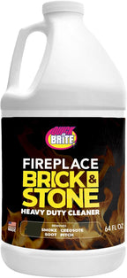 Quick N Brite Fireplace Gel Cleaner for Brick, Stone, Rock, Tile, and Marble, Nonabrasive Fireplace Cleaner, Made in the USA, 64oz