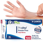 Pro Vinyl Clear Gloves - Extra Large Size, 100 Count | Latex-Free, Powder-Free, Heavy Duty, Non-Sterile, | Food Prep, Kitchen & Cleaning Gloves, Hair Coloring | Ideal for Professional Use