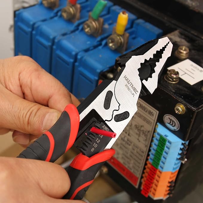 HAUTMEC 9" Linesman Pliers,High Leverage Combination Pliers 4 in 1 Multifunctional Heavy Duty Lineman Tools HT0273-PL