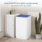 Zynkez 18lbs Portable Washing Machine, Fully Automatic Washing Machine with LED Display, 7 Wash Cycles, 26 Mins Quick Wash, Compact Clothes Washer with Drain Pump for Apartment, RV, Camp