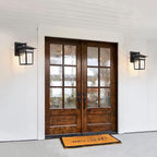 Outdoor Wall Lantern, Exterior Lighting Fixtures Wall Mount, 2 Pack Black Outdoor Sconce with Seeded Glass, Exterior Porch/Patio Lights for House Front Door Garage