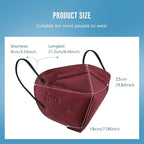 WWDOLL KN95 Face Mask 50 Pack, 5-Layers Breathable KN95 Masks, Red