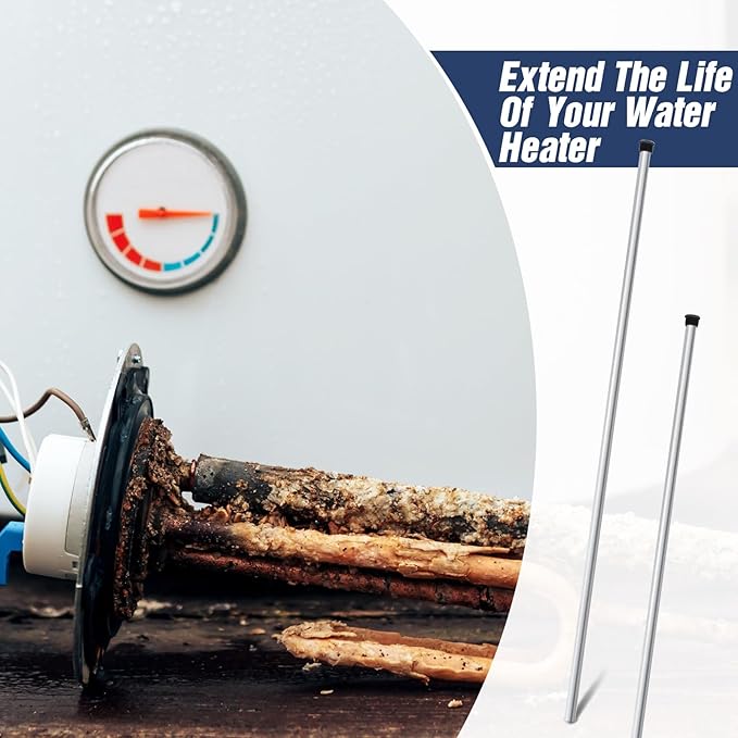 Tandefio 1 Pcs Anode Rod for Hot Water Heater Aluminum Zinc Compatible with Rheemm A. O. Smith, Replacement NPT Hot Water Tank Anode Rod, Corrosion Protect, Rotten Egg Smell(3/4 Npt X 44 Inches,)