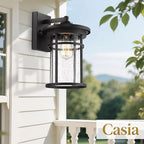 Outdoor Wall Lights, Anti-Rust Outdoor Wall Sconces, Traditional Exterior Lantern, Outside Mounted Lights, Exterior Lighting Fixture for Patio, Porch, Garden,Balcony (Black, 14.17" H)