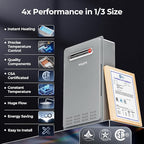 FOGATTI Natural Gas Tankless Water Heater Outdoor - Max 8.1 GPM 180,000 BTU, CSA Certified Compact Design On Demand Instant Hot Water Heater - Instagas Comfort 180S Series