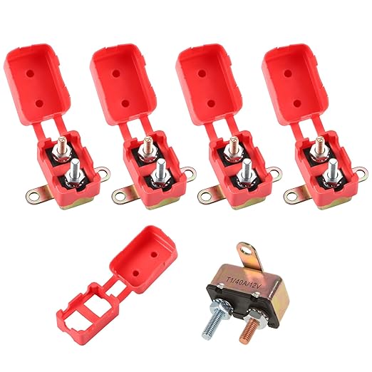 GLOSO Stud Type Circuit Breakers, Crosswise Bracket, Auto Reset (T1) - 5 Pack (40A) E512