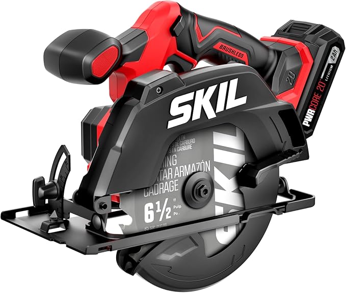 SKIL PWR CORE 20V Brushless 9-Tool Power Tool Combo Kit Including 2 * 2.0Ah Batteries, Charger, and Rolling Tool Box -CB8009B-20