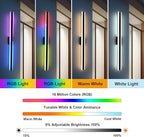 TODOLUZ 2-Pack 48-Inch Outdoor Long Linear RGB Wall Light Fixture, IP65 Waterproof 30W LED Wall Mounted Lamp with Remote Control for Outdoor/Indoor Party Gathering