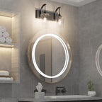 Ralbay Black Vanity Light 2 Lights Industrial Bathroom Light Fixtures Over Mirror with Clear Glass Black Bathroom Wall Mount Lighting Sconce