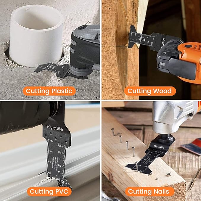 100Pcs Oscillating Saw Blades, 1-3/4" Quick Release Multi Tool Blades Kits Universal Oscillating Tool Blades Wood Plastic Multitool Blades Compatible with Dewalt Ryobi Makita Bosch Craftsman