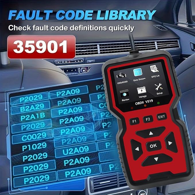 2025 New OBD2 Scanner Diagnostic Tool - Check Engine Light Code Reader with Reset, Battery Voltage Tester, Modes 6 & 8, Suitable for All OBD II Protocol Car & Truck Since 1996