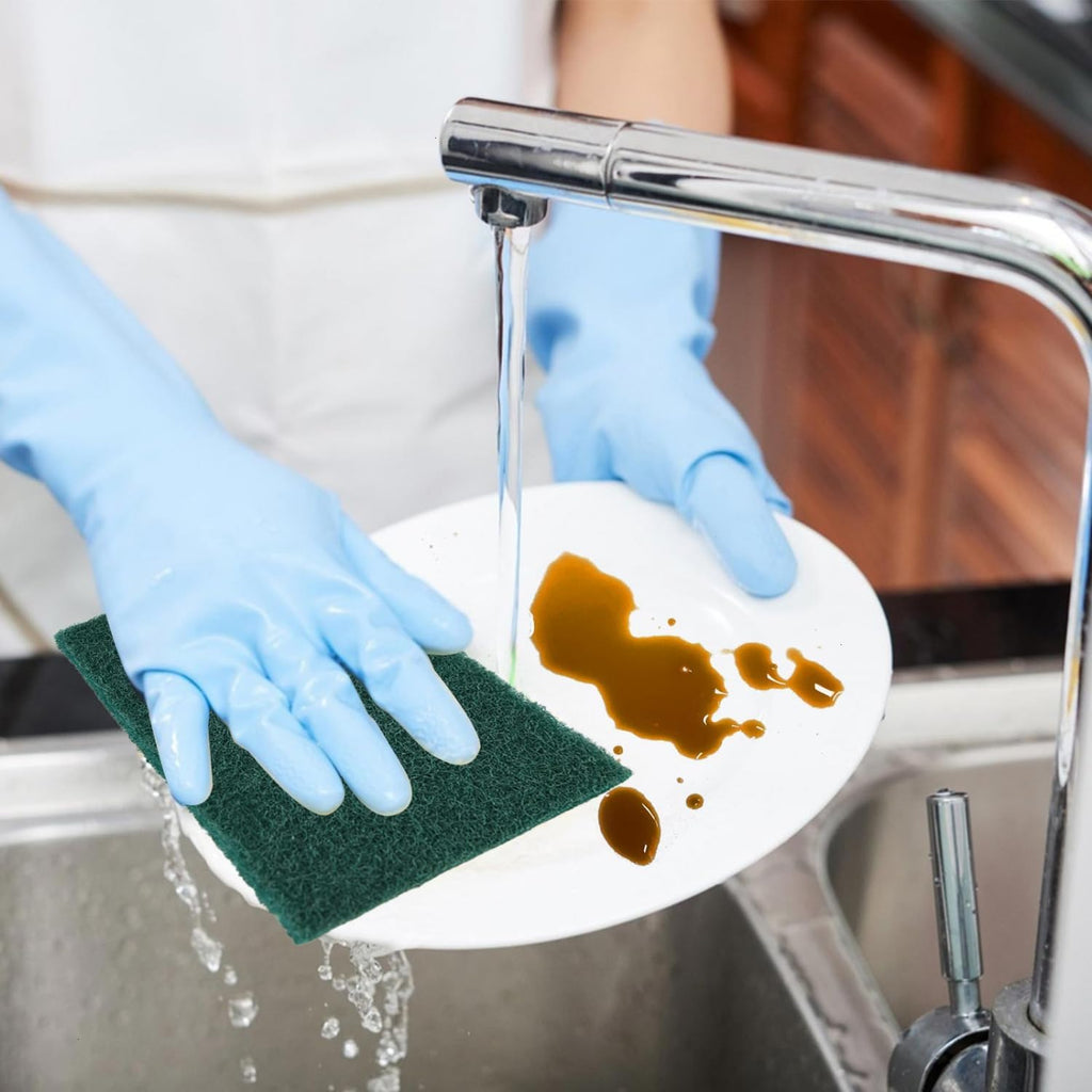 YoleShy 40 Pcs Scouring Pad, Dish Scrubber Scouring Pads,4 x 6 inch Green Reusable Household Scrub Pads for Dishes, Kitchen Scrubbers & Metal Grills