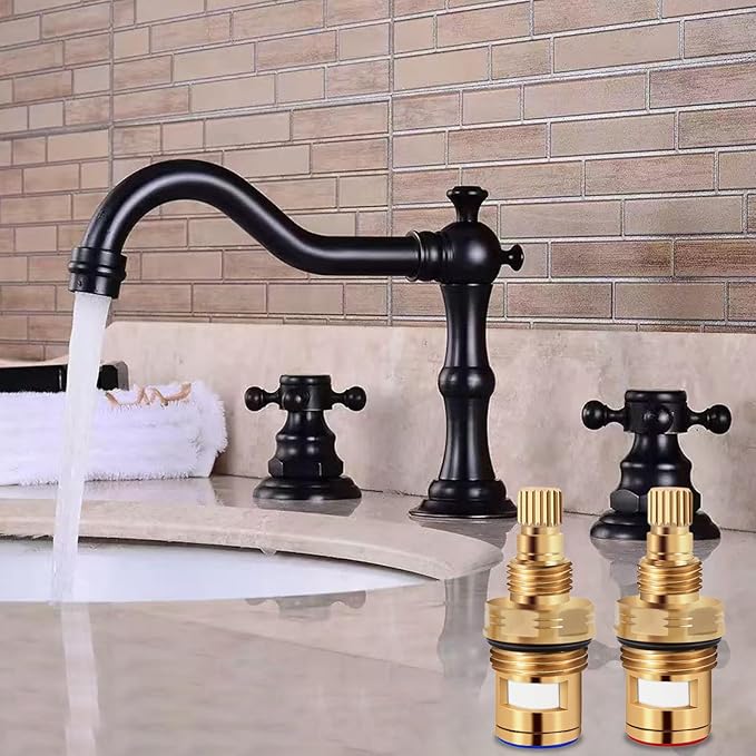 Brass KSRPL3200CC Cold and Brass KSRPL3200HC Hot Faucet Cartridge Replacement for CC Basin Faucet. This set includes ceramic cartridges in 2-1/8" length, designed for cold and hot water applications