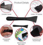 Plastic Scraper - 2 Pack - Non Scratch Cleaning Tool for Kitchens, Countertops, Windows, Walls, Floors, Cars, Mailboxes - Remove Food, Adhesive, Caulking, Stickers, Labels, Decals, Tape