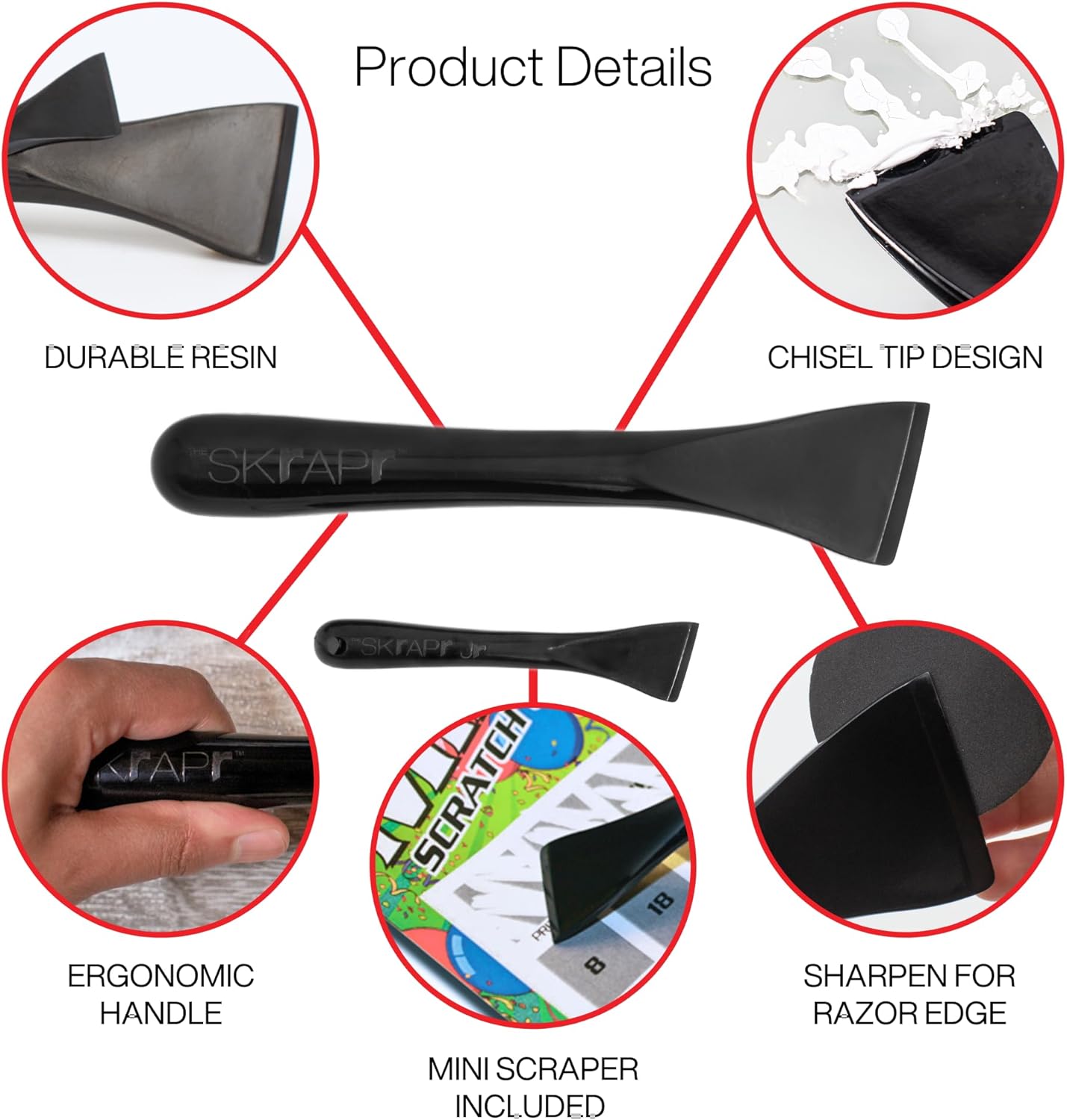 Plastic Scraper - 2 Pack - Non Scratch Cleaning Tool for Kitchens, Countertops, Windows, Walls, Floors, Cars, Mailboxes - Remove Food, Adhesive, Caulking, Stickers, Labels, Decals, Tape