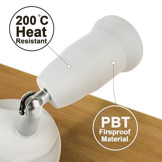 DiCUNO 5 in 1 E26 Light Socket Splitter Adapter, Standard Base LED Bulbs Converter, 360 Degrees Adjustable 180 Degree Bending, 5 Way Bulbs Socket Holder