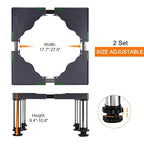 PATIKIL Mini Fridge Stand, 4 Strong Feet Laundry Stand Base Multi-Functional Adjustable Base Tray Anti-Vibration for Refrigerator Washing Machine Dryer AC, 9.4"-10.6" Height, 2Pack