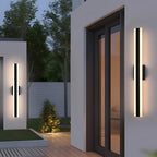 TODOLUZ 2-Pack 32-Inch LED Outdoor Wall Light Fixture, 24W IP65 Waterproof Exterior Linear Wall Mount Lighting, 5 Color Temperature Mode (3000K/3500K/4500K/5000K/6000K)