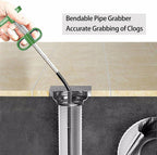 76 inch Drain Clog Remover，Drain Snake - Flexible Grabber Claw Pick Up Reacher Tool for Home Sink, Bathroom Tub,Drain, Toilet, Tight Spaces