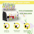 Spring Tulip Floral Mailbox Covers Magnetic Standard Size 18 X 21 Inch Summer Spring Flower Butterfly Mailbox Cover Post Box Cover Wraps for Home Yard Decorations
