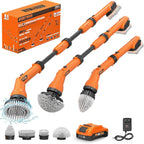 1000RPM Electric Spin Scrubber, 20V Cordless Cleaning Brush with Adjustable Extension Arm, 4 Replaceable Cleaning Heads, Hook and Gloves, 1 Hour Fast Charge, Waterproof - for Bathroom/Tub/Tile/Floor