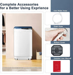 COSTWAY Portable Washing Machine, 7.7lbs Capacity Compact Laundry Washer and Spin Combo with 6 Programs, Built-in Barrel Light, Full-Automatic Washing Machine for Apartments Camping RVs Dorm, Blue