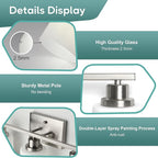 Ascher Bathroom Light Fixtures, 3-Light Vanity Light Over Mirror, Brushed Nickel Wall Sconces with Milky White Frosted Glass Shades, Wall Lamp for Living Room Bedroom, E26 Base(Bulbs Not Included)