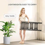 GameGem 4 Step Ladder Folding Step Stool with Anti-Slip Sturdy and Wide Pedal for Adults&Elderly, Aluminum Portable Lightweight Stepladder for Home Kitchen Office, Black, 330lbs