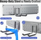 Garage Tool Organizer Wall Mount 64 inches with 13 Adjustable Heavy-Duty Hooks, Garage Organization, Garden Tool Storage Rack, Yard, and Shed, Holds Up to 520 lbs (Grey)