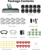 ZOSI C220 16CH 4K PoE Home Security Camera System, 16 Channel 4K 8MP NVR with 4TB HDD for 24/7 Record, 10 x 4MP(1440p) QHD 2.5K Dome IP Cameras Outdoor Indoor, Smart AI Human Detection, Two-Way Audio