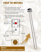 Water Heater Element 4500W 240V, Fit for AO Smith ECT 52/55/66/80/120, ECS 30/40/50, ECLN ELJN ECJN 40, ECL 30/50, E6 Electric Water Heater, Silver