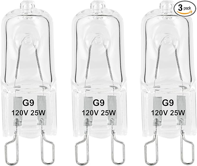 G9 Heat Lamp Bulbs for Reptile,Day White, Mini Halogen Bulb 25W, Infrared Reptile Heat Lamp for Bearded Dragon Gecko Turtle Lizard, Pack of 3