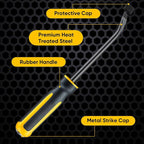 STEELITE Pry Bar Set, 8",12",18",24", Heavy Duty Pry Bar 4-Piece Mechanic Hand Tools with Thicker Strike Cap Handle