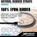 XSTRAP STANDARD 21" 100% EPDM Natural Rubber Tarp Straps, Black Long Bungee Cords with Metal S Hooks Tie Down Straps for Outdoor, Tarp Covers, Canvas Canopies, Motorcycle, and Cargo - 20 Pack