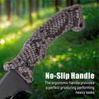 REAT Kukri Machete with Sheath,19 inch 420 Stainless Steel Blade,Non-silp Rubber Handle, Machetes for Cutting Trees,Yard Work,Hunting,Camping