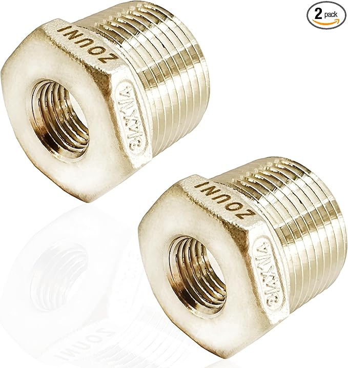 2 Pcs 304 Stainless Steel Reducer Hex Bushing, 3/4" Male NPT to 1/4" Female NPT（3/4"MNPT - 1/4"FNPT） Pipe Fitting Hex Bushing, Heavy Duty Pipe Fitting Reducer Adapter (3/4"mnpt -1/4" fnpt)