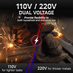 ANDELI 135Amp MIG Welder 110V/220V Dual Voltage, Portable Gasless Welder Flux MIG/Lift Tig/Stick 3-in-1 Multiprocess Welder LED Digital Display Welding Machine IGBT Inverter Welder MIG-135 Plus AE