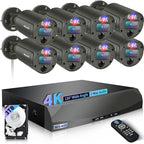 【2-Way Audio】 Outdoor Wired Security Camera System, Wired Cameras for Home Security, Home POE Video Surveillance Systems DVR Kits