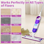 8 Pack Mop Refill Pads for Swiffer PowerMop Multi-Surface Mop and PowerMop Wood Mop, Washable & Reusable Replacement Microfiber Mopping Pads (8 Purple)