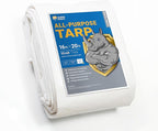 GUARD SHIELD Heavy Duty Tarp 16x20 Feet White Multi Purpose Thick Waterproof Poly Tarp Cover 10mil