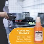 Stera Sheen - Grill Cleaner - Food Safe, Non-Caustic Formula - Restaurant & Cafe Quality Cleaner for Flat Top Grills and Griddles - Remove Tough Encrusted Grease - 32 fl oz Bottle (4 count)